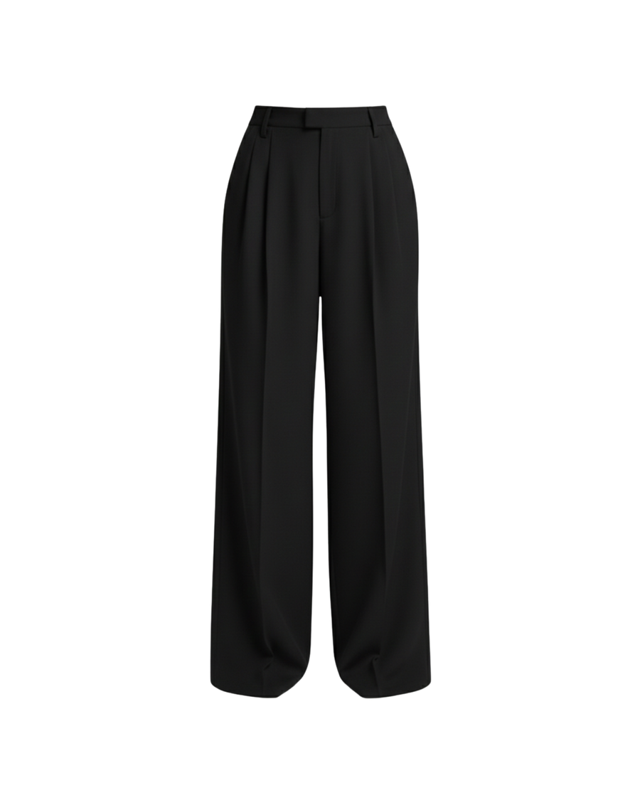 Black Solid Pants