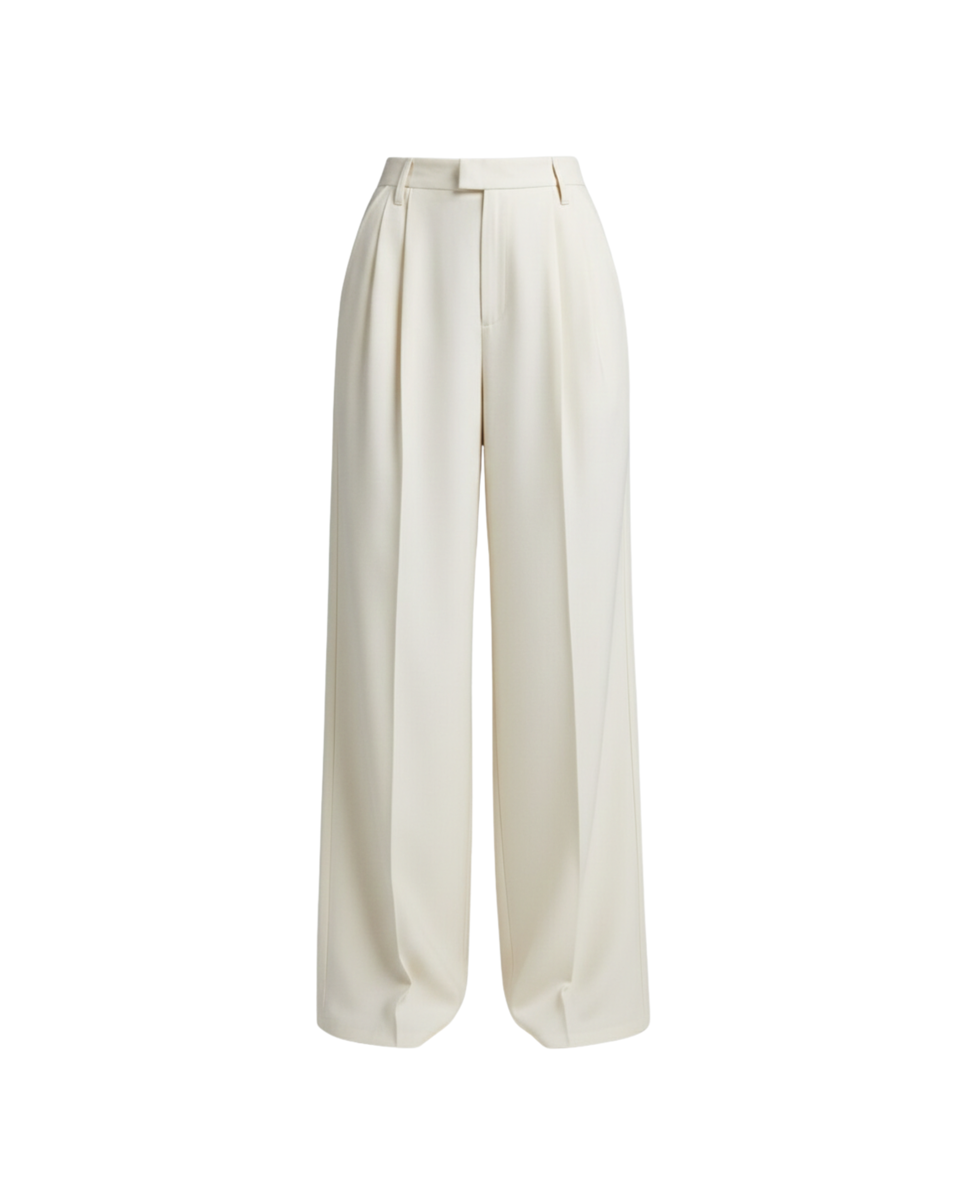 White Solid Pants