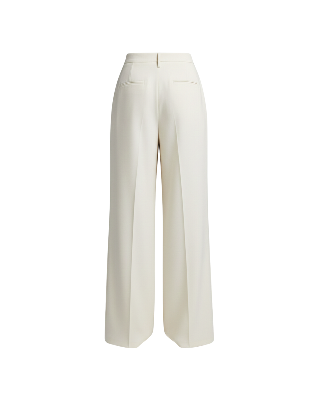 White Solid Pants