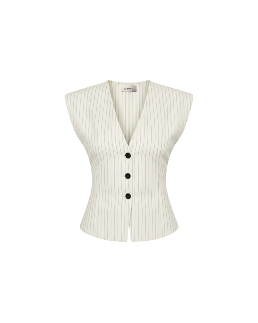 White Striped Top